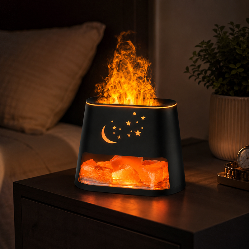 livoraa LunaFlame 8-Color Changing Salt Rock Diffuser